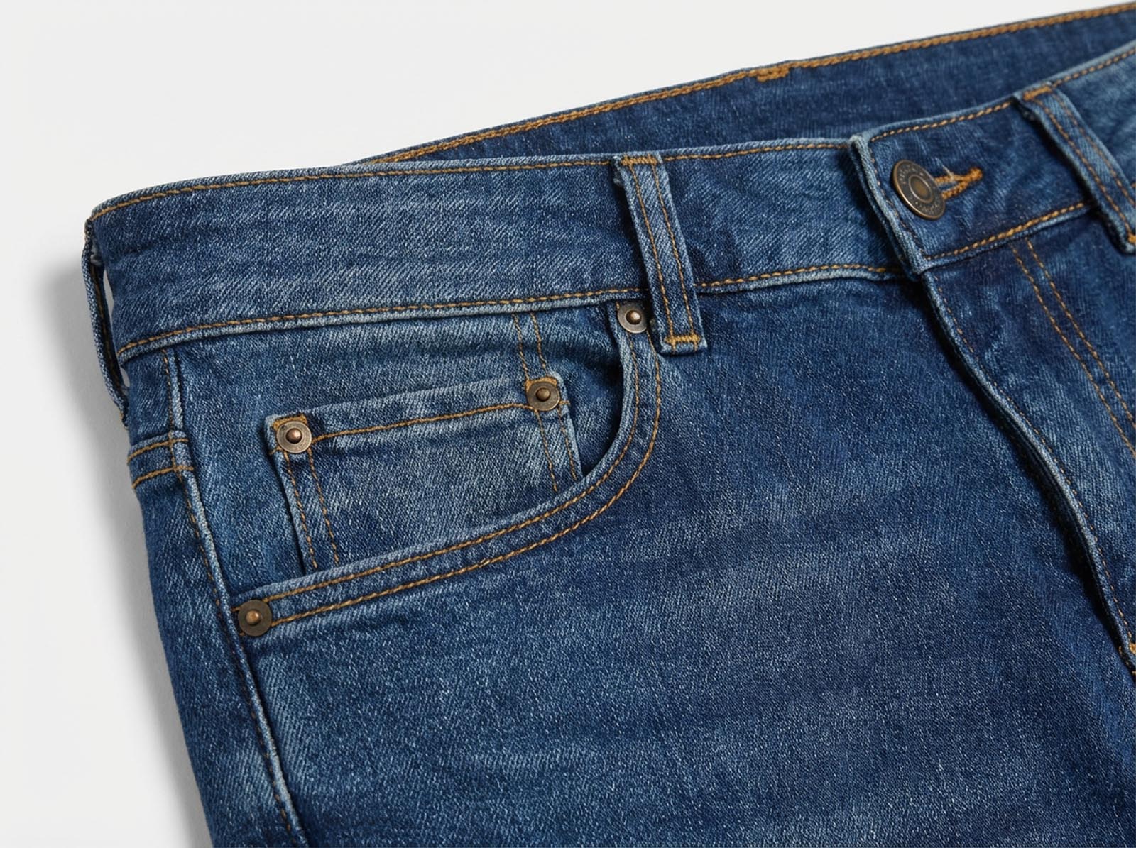 Jeans regular fit Ronnie in tono medium blue con accessori logati