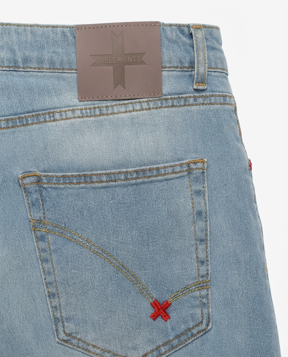 Jeans capri fit Cocker in tono stone bleach