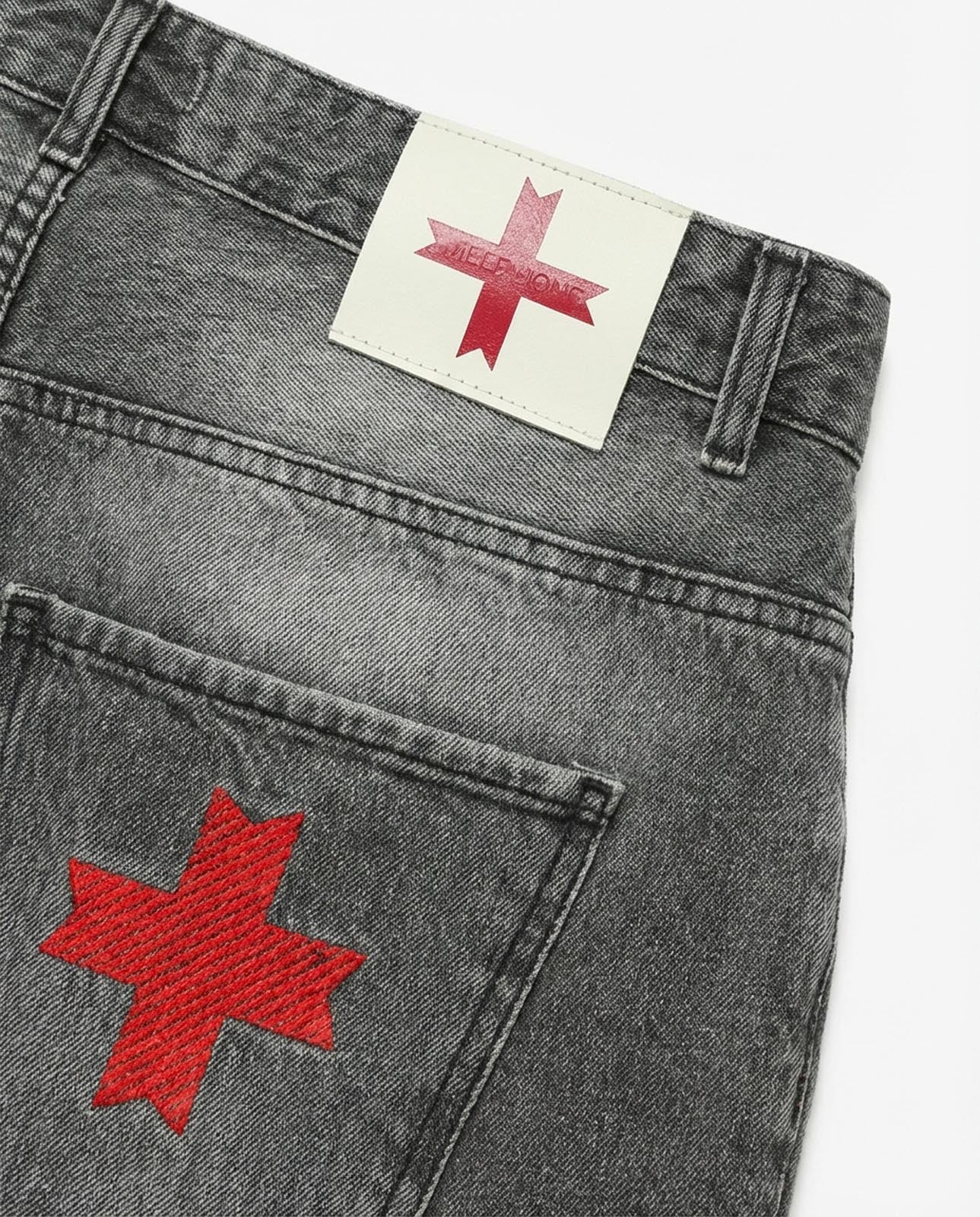 Jeans baggy fit in tono grey