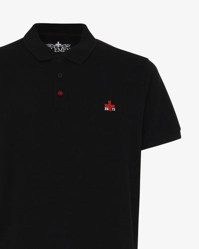 Polo piquet in puro cotone con logo ricamato e bottoni logati
