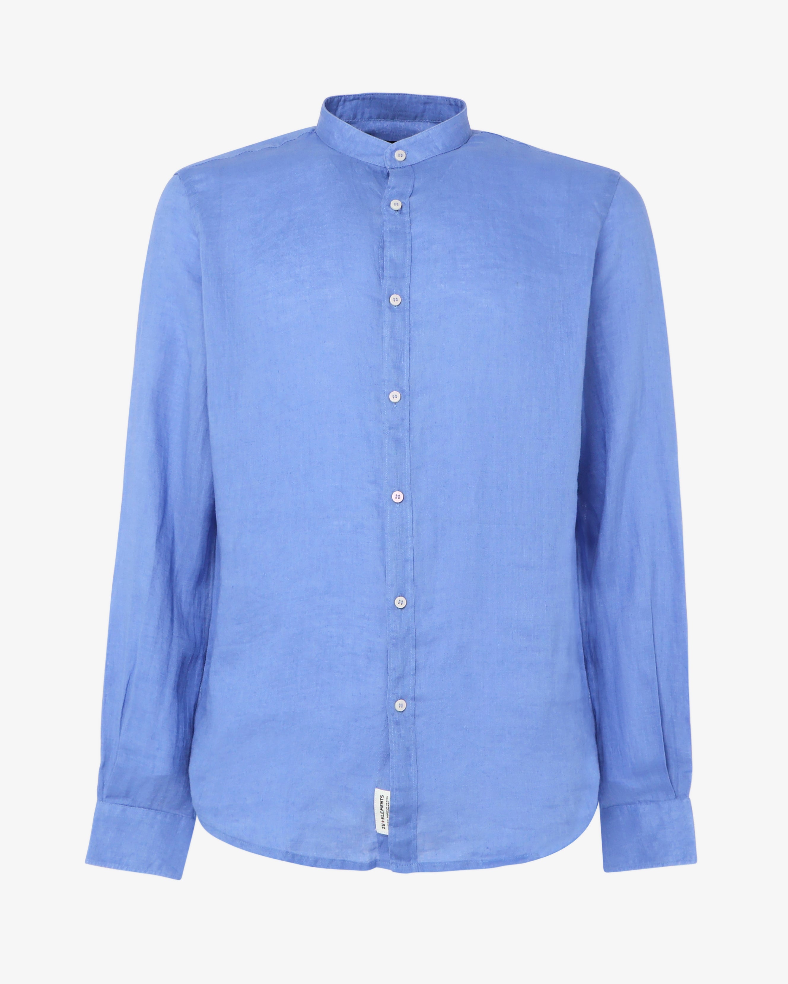 Camicia in lino con collo coreano