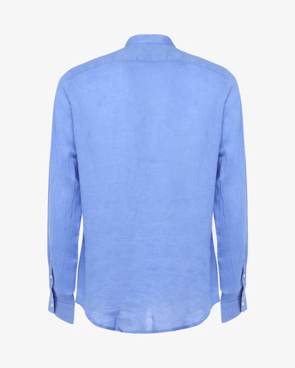 Camicia in lino con collo coreano