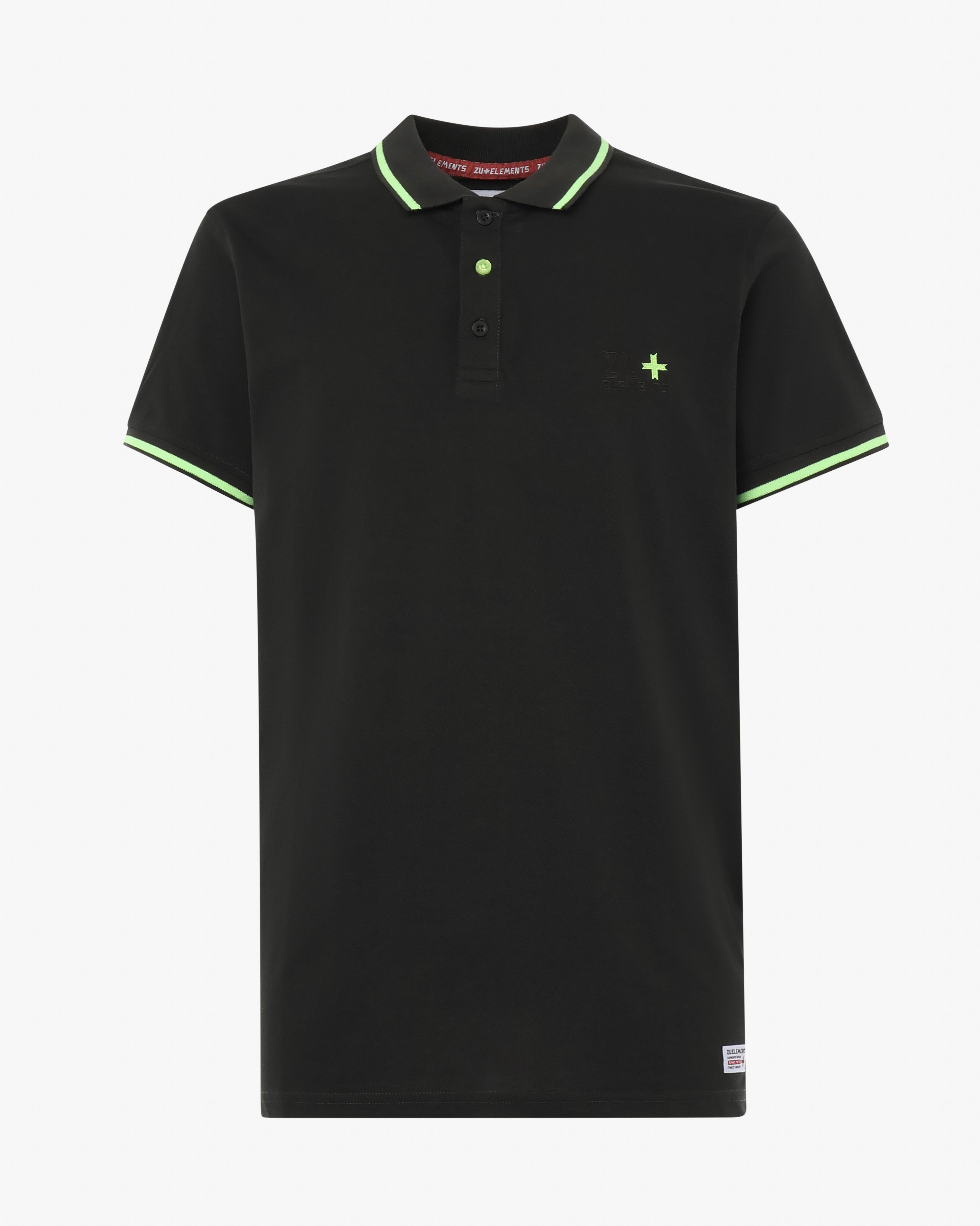 Polo piquet con dettagli fluo