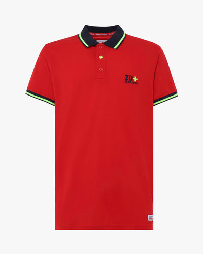 Polo piquet con dettagli fluo