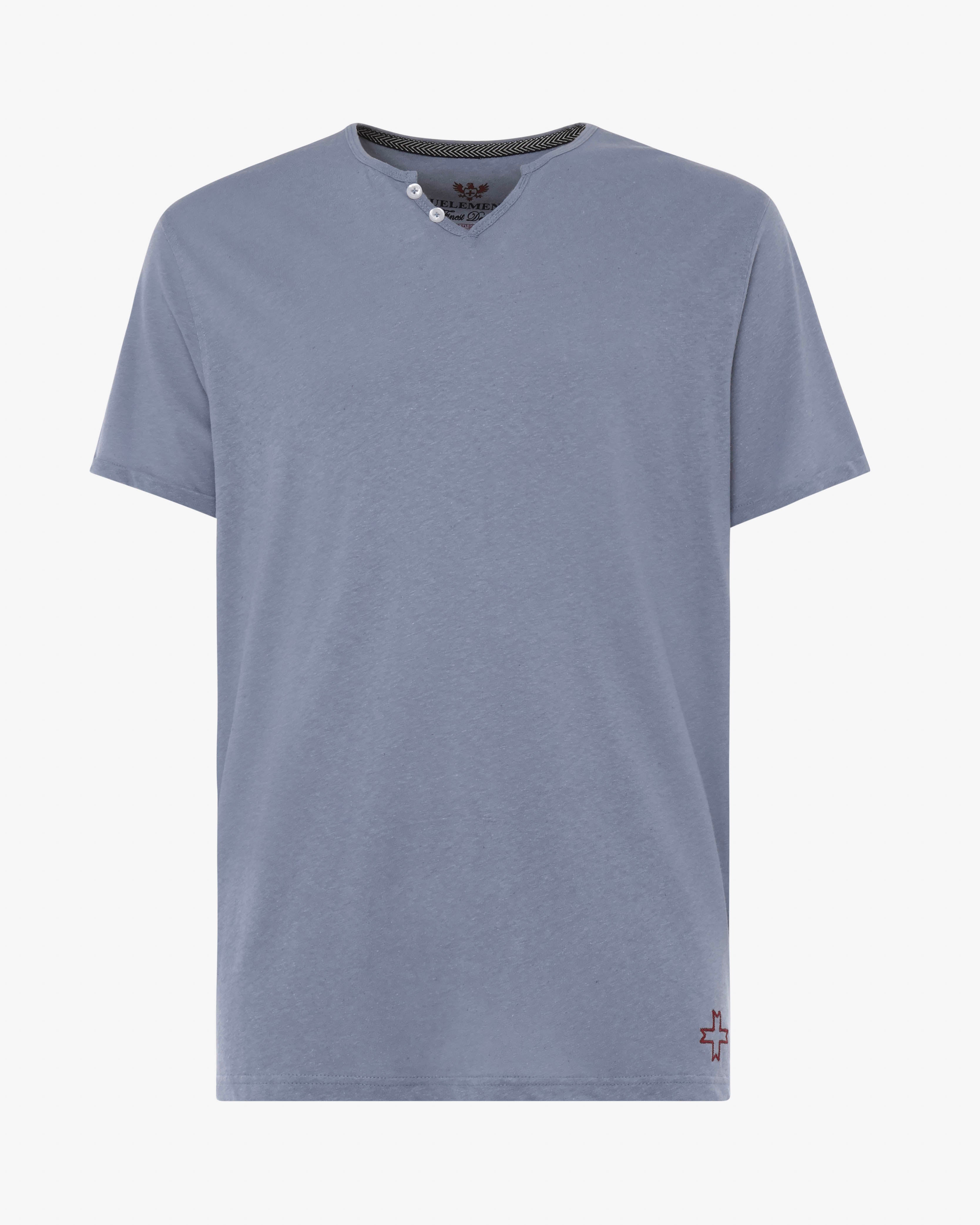 T-shirt serafino con logo ricamato