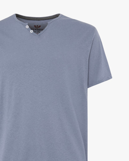T-shirt serafino con logo ricamato