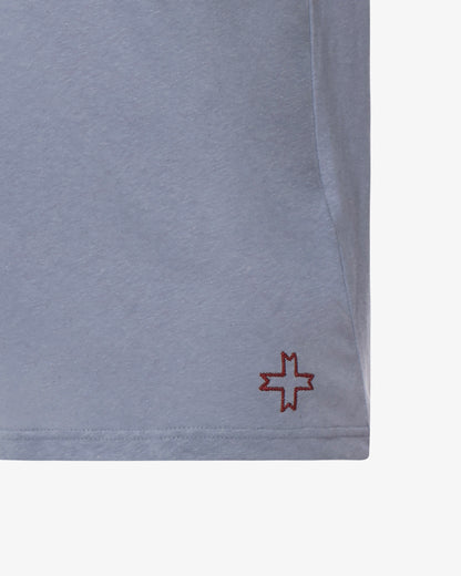 T-shirt serafino con logo ricamato