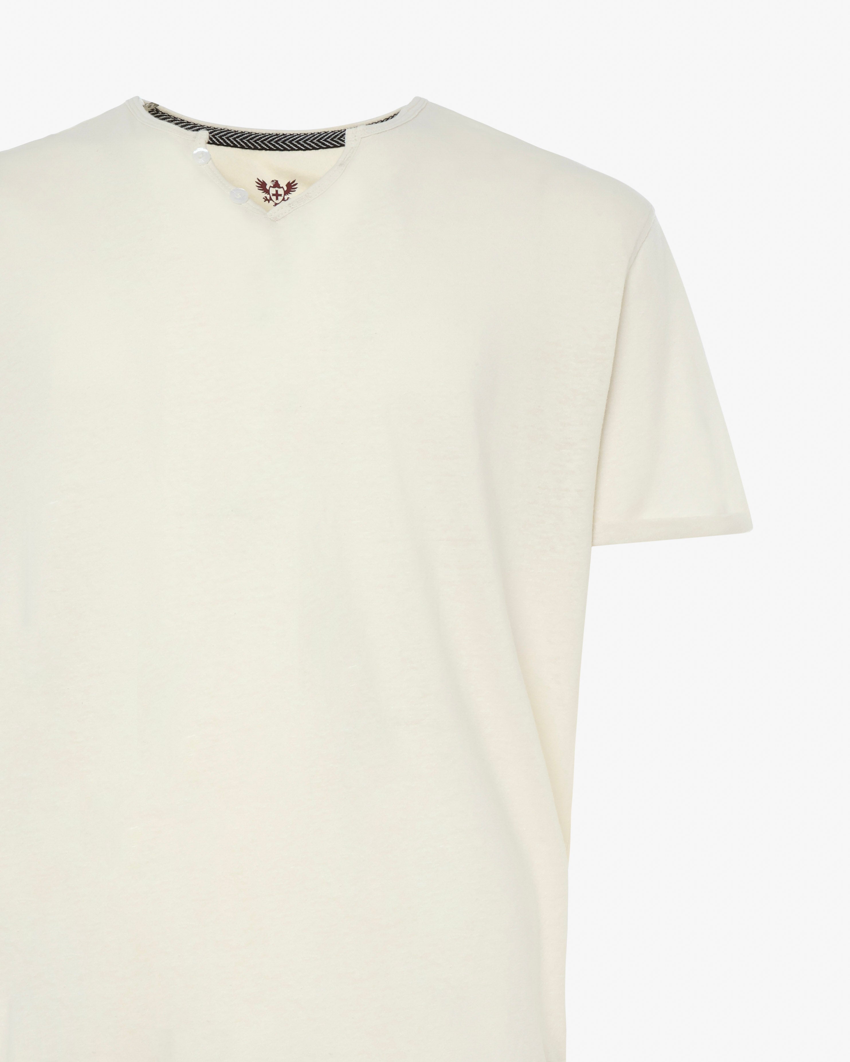 T-shirt serafino con logo ricamato