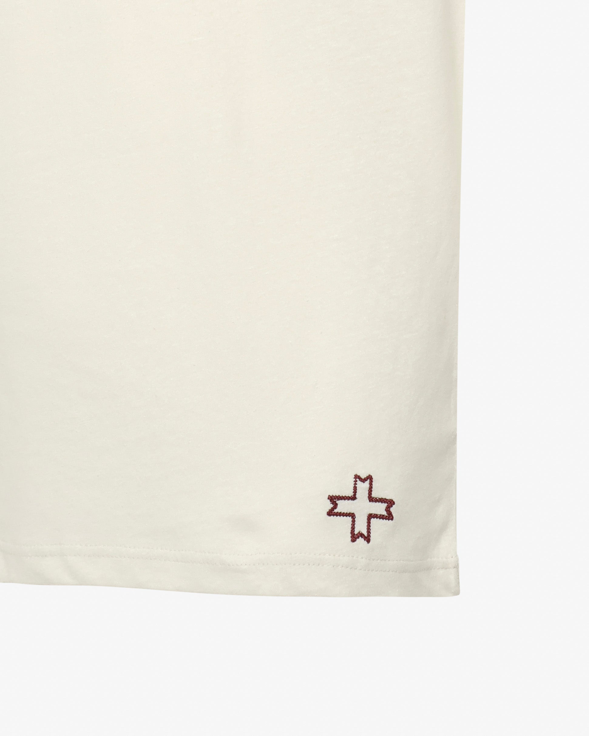 T-shirt serafino con logo ricamato