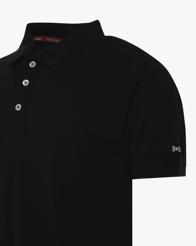 Polo shirt with micrologist on sleeve 