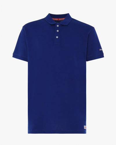 Polo shirt with micrologist on sleeve 