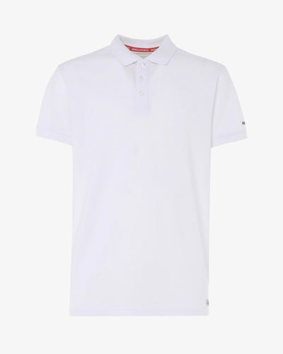Polo shirt with micrologist on sleeve 