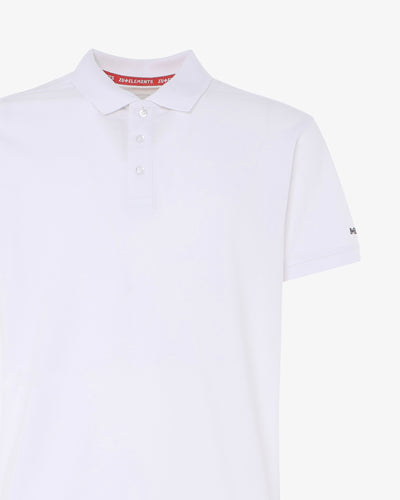 Polo shirt with micrologist on sleeve 