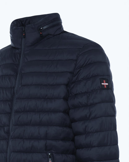 Quilted jacket with removable hood 