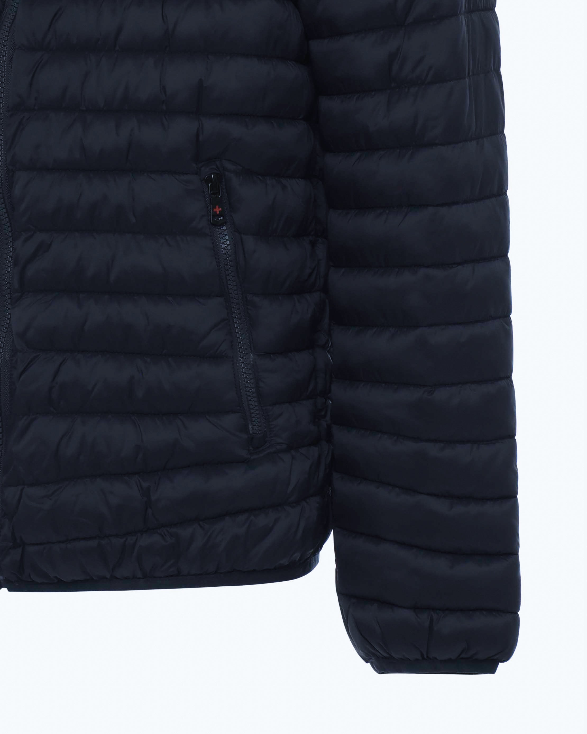 Quilted jacket with removable hood 