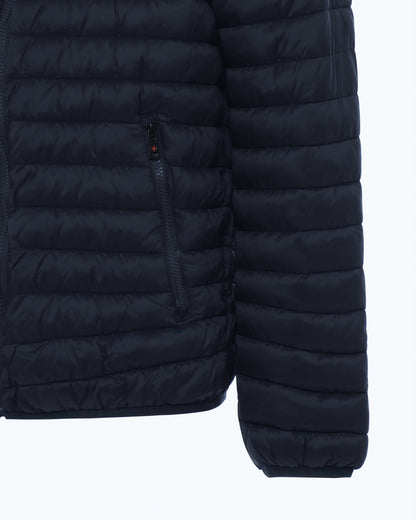 Quilted jacket with removable hood 