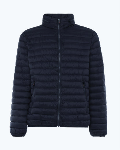 Quilted jacket with removable hood 