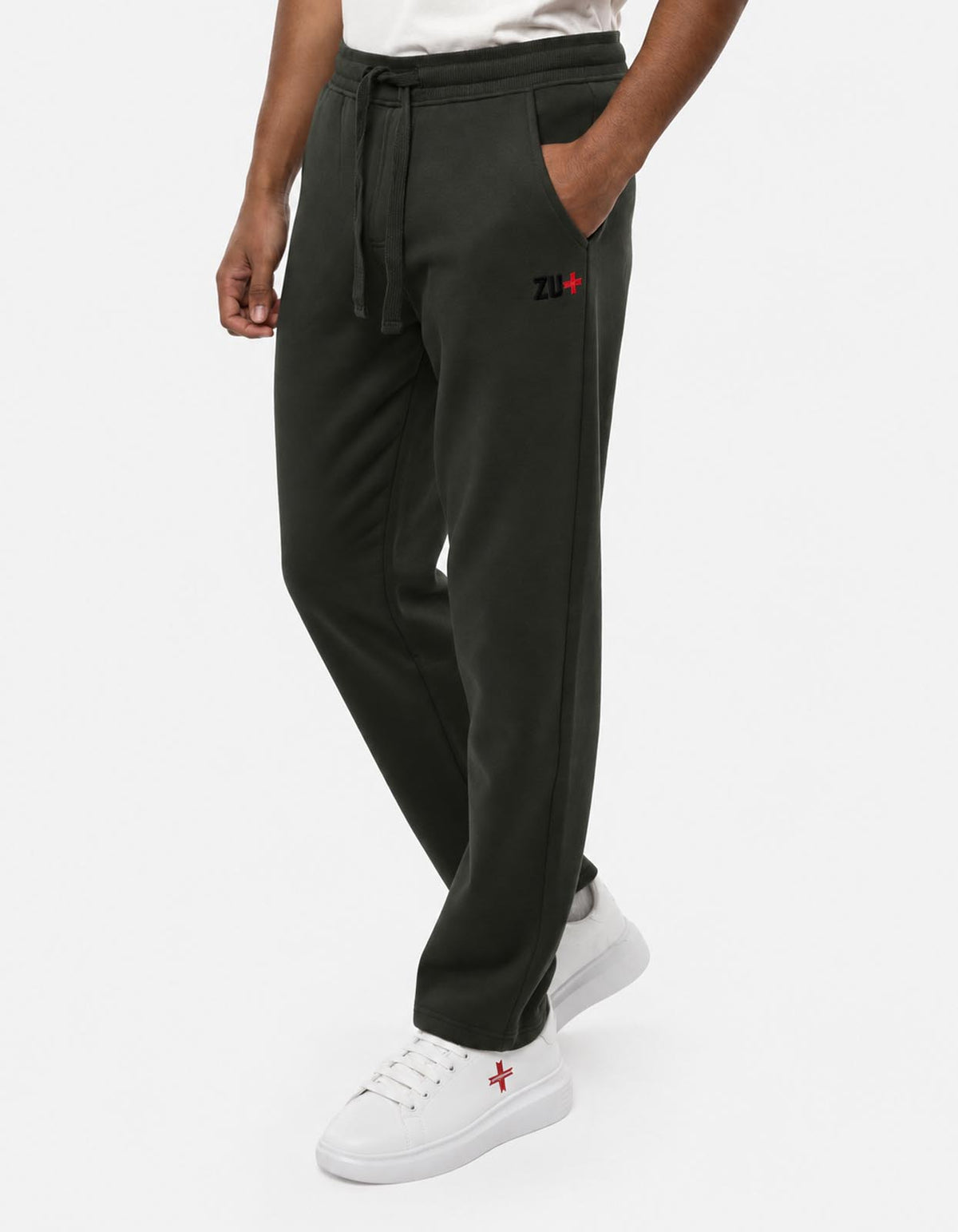 Pantaloni in felpa relaxed fit con ricamo a contrasto