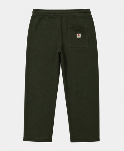 Pantaloni in felpa relaxed fit con ricamo a contrasto