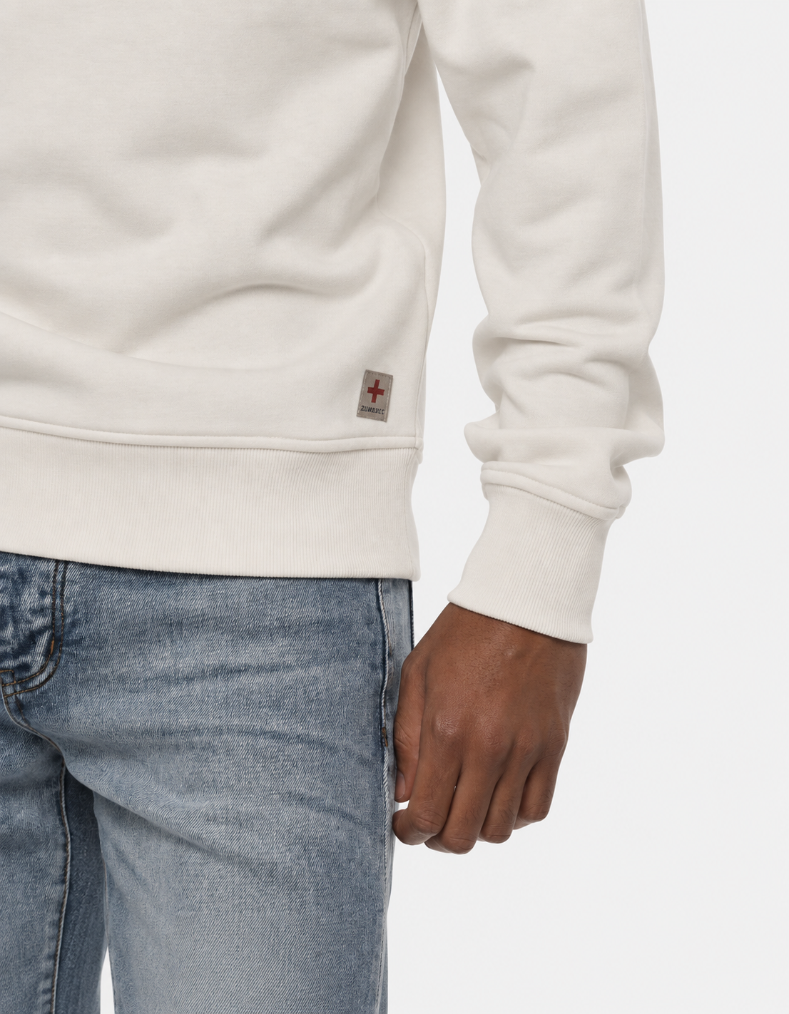 Felpa girocollo con stampe a contrasto