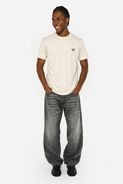 T-shirt girocollo maniche corte, stampa lato cuore e sul dietro