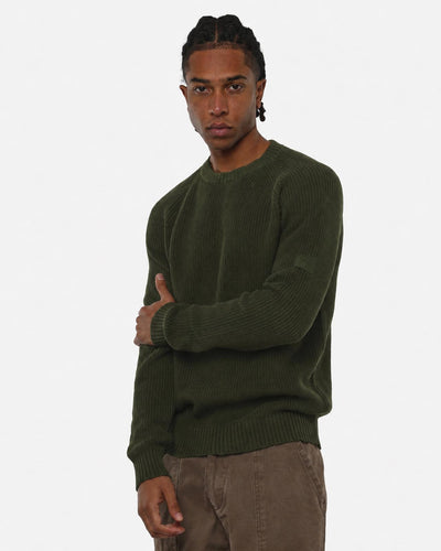 Maglia girocollo manica raglan con patch ricamato