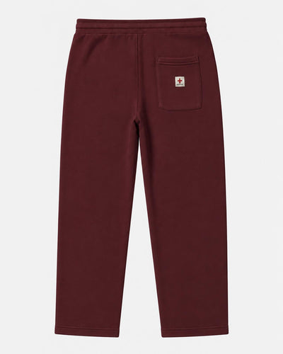 Pantaloni in felpa relaxed fit con ricamo a contrasto