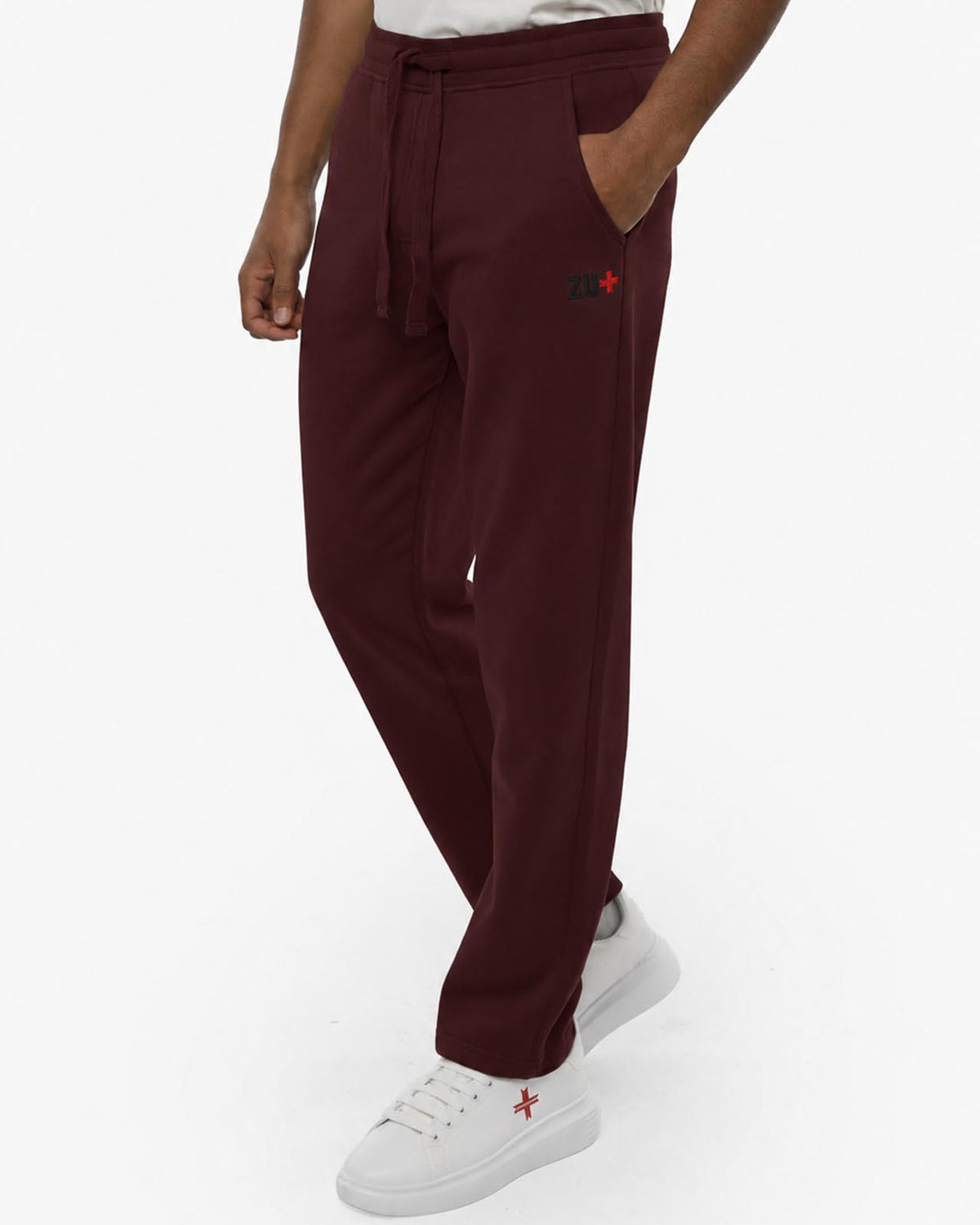 Pantaloni in felpa relaxed fit con ricamo a contrasto