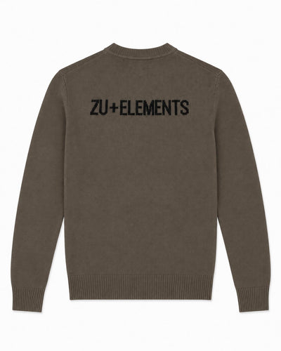 Maglia girocollo con logo jacquard sul retro
