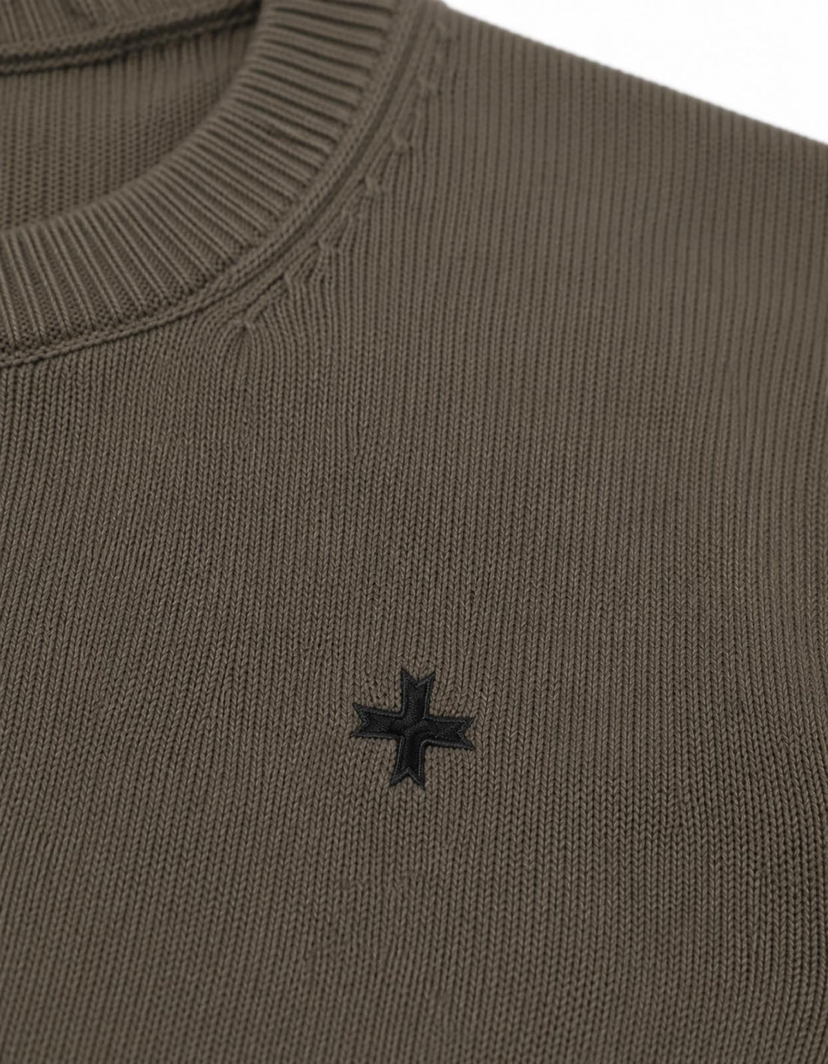 Maglia girocollo con logo jacquard sul retro