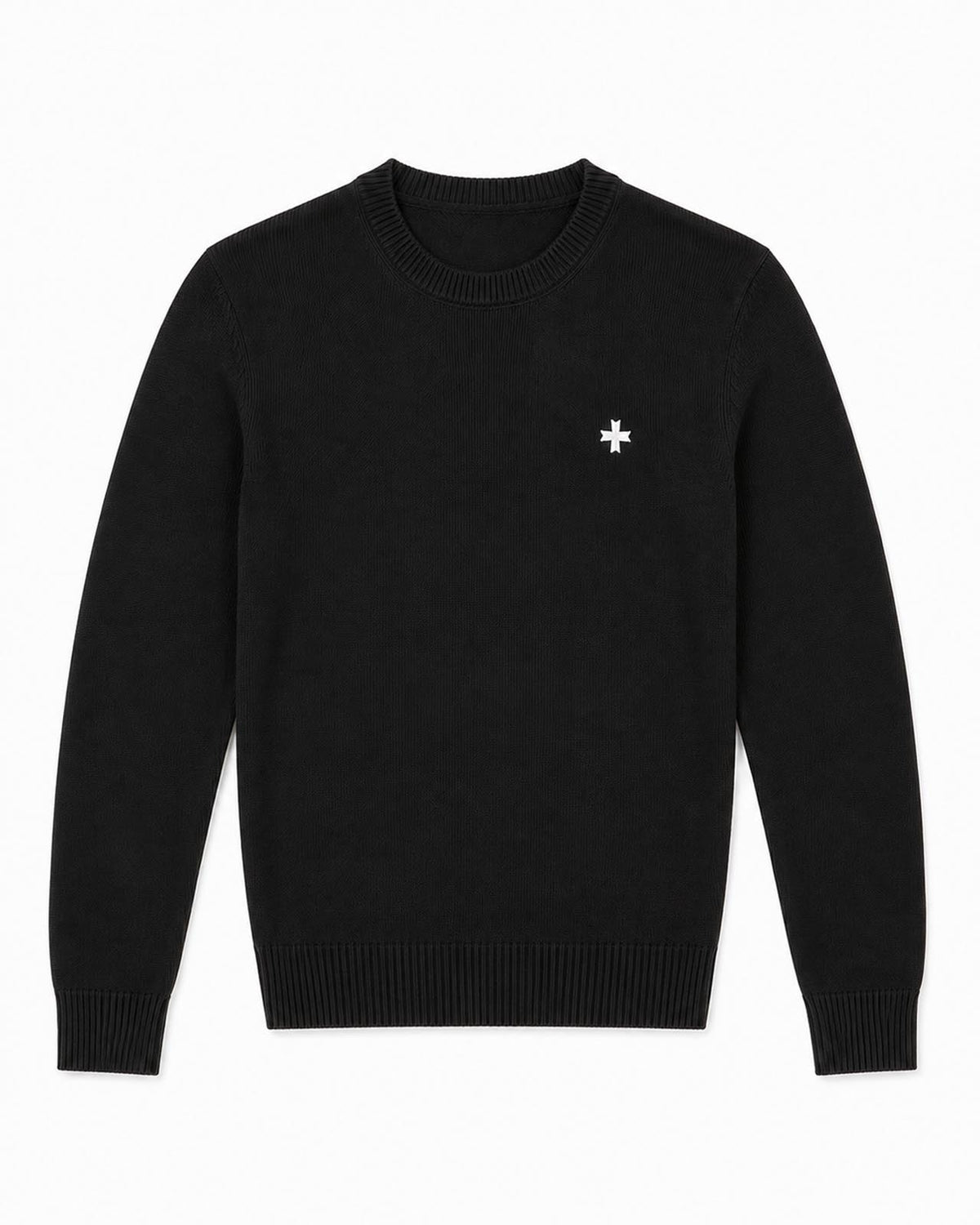 Maglia girocollo con logo jacquard sul retro