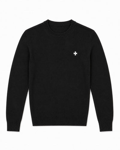 Maglia girocollo con logo jacquard sul retro