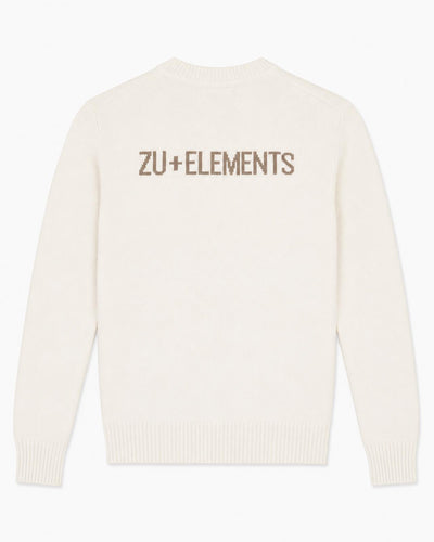 Maglia girocollo con logo jacquard sul retro