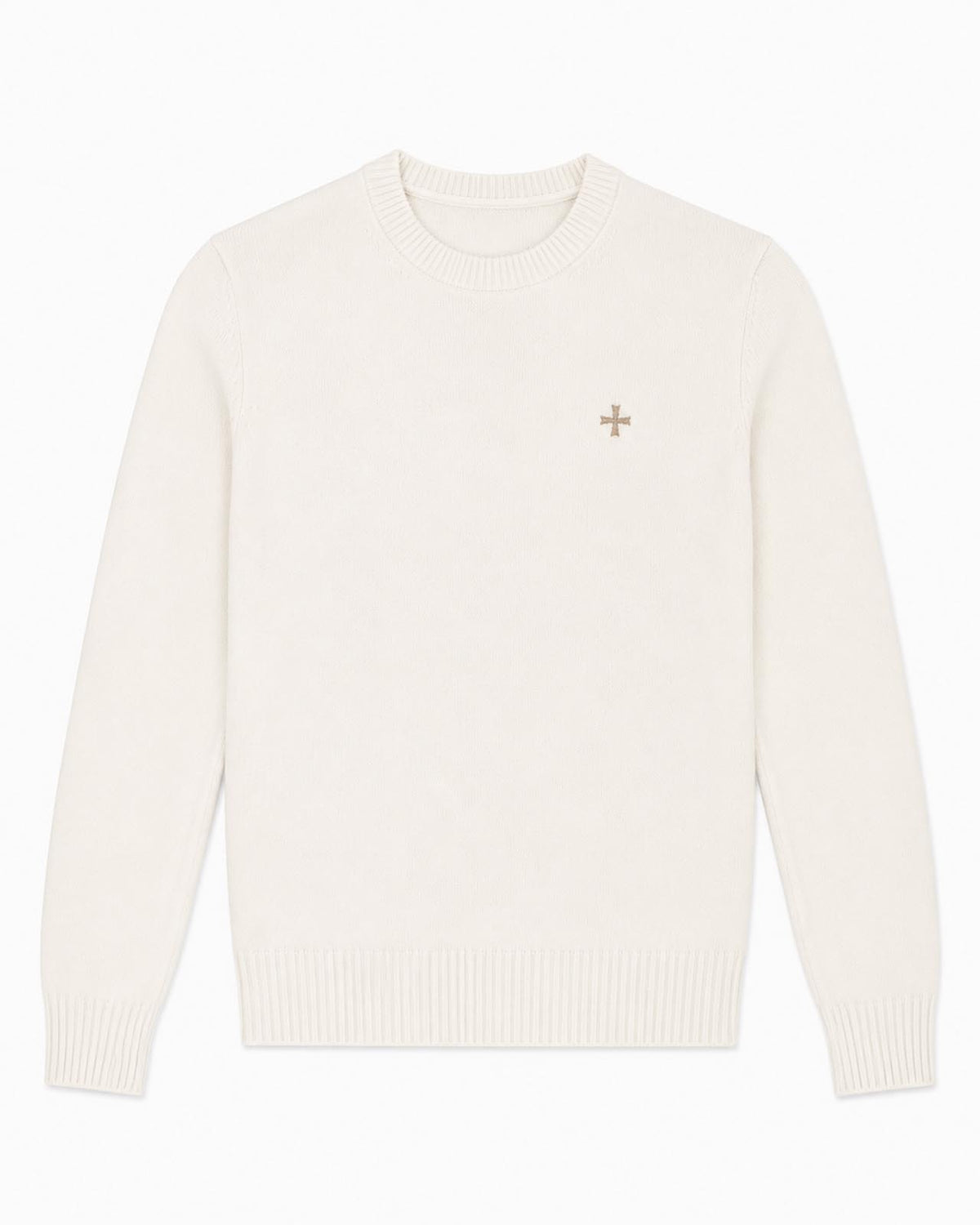 Maglia girocollo con logo jacquard sul retro