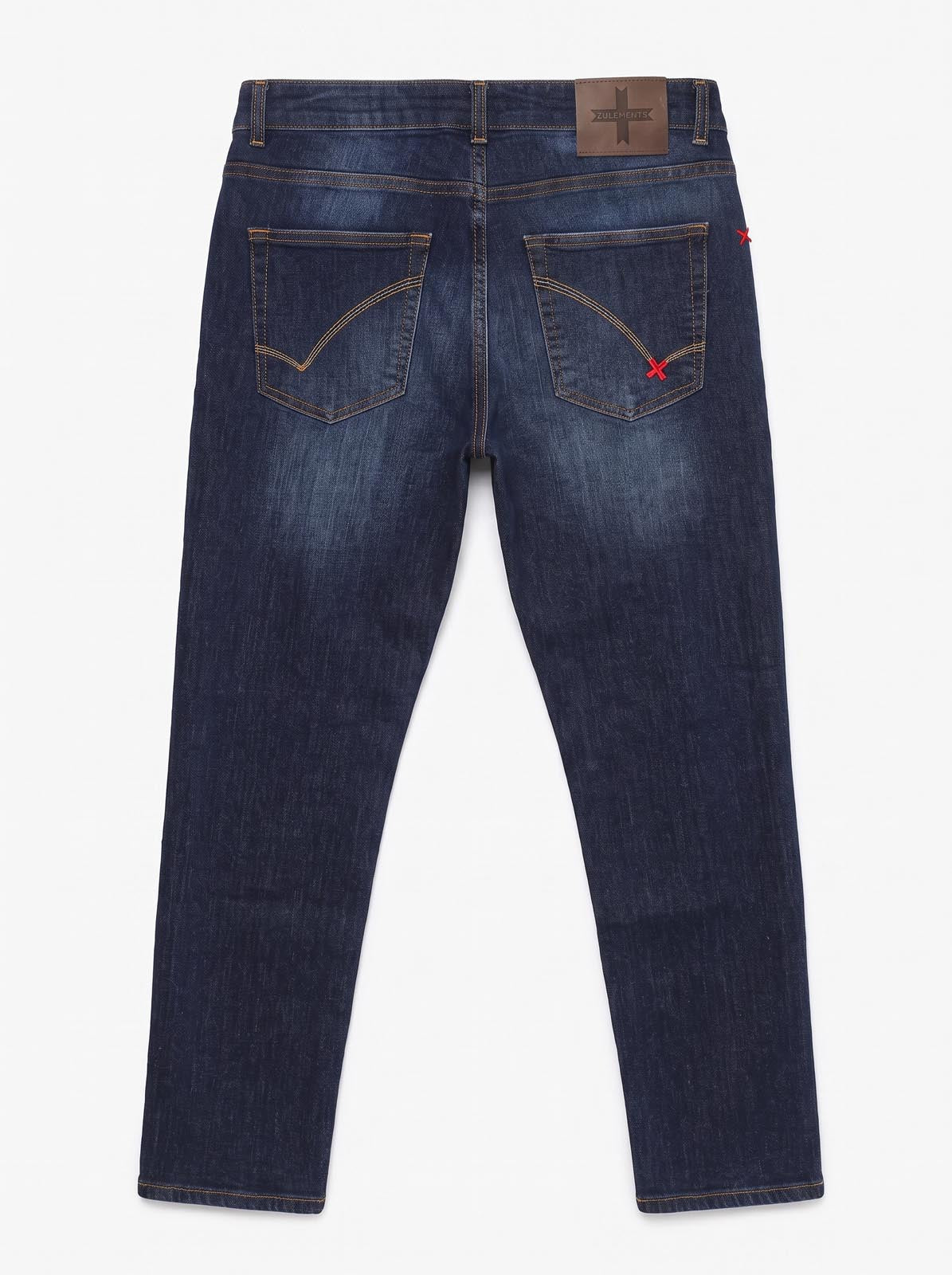 Jeans slim fit Sammy dark blue con ricamo a contrasto