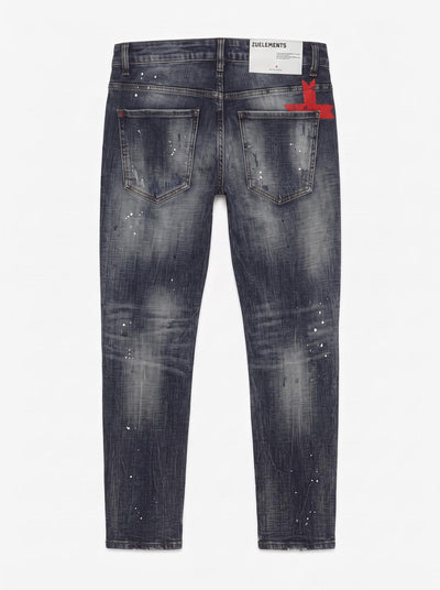 Jeans slim fit Sammy dark blue con logo stampato