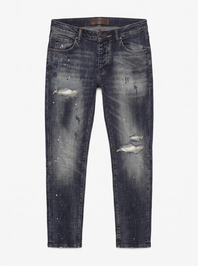 Jeans slim fit Sammy dark blue con logo stampato