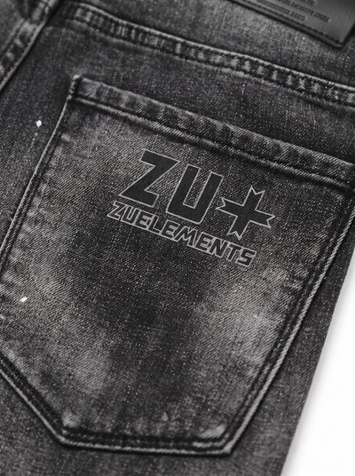Jeans slim fit Sammy dark grey con logo stampato