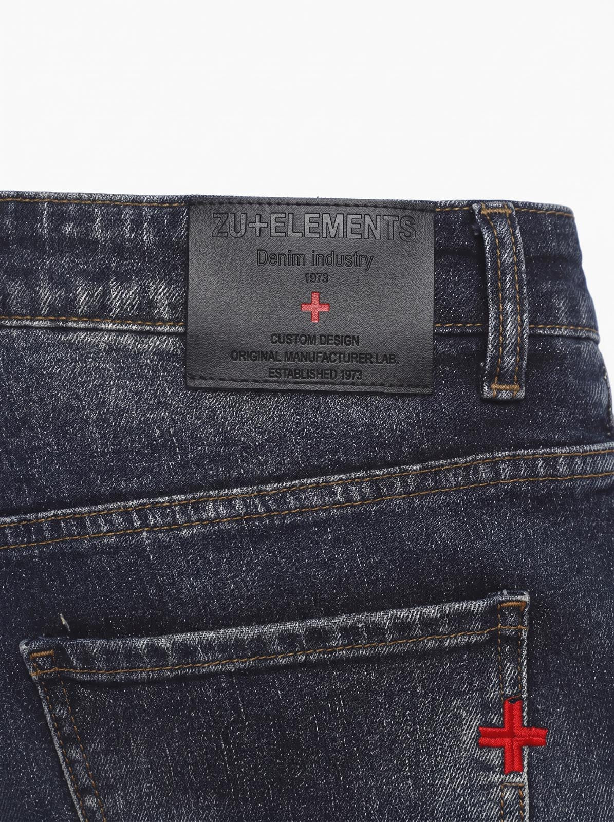 Jeans slim fit Sammy dark blue con ricamo a contrasto