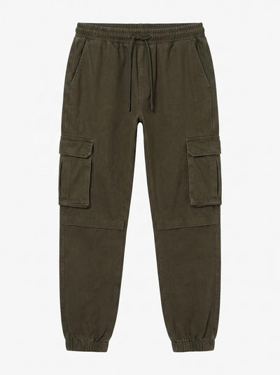 Pantaloni jogger cargo slim fit military