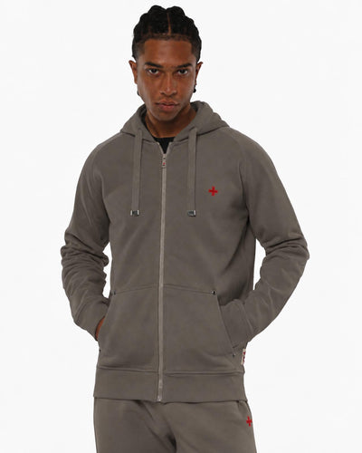 Felpa Carbon con cappuccio e zip