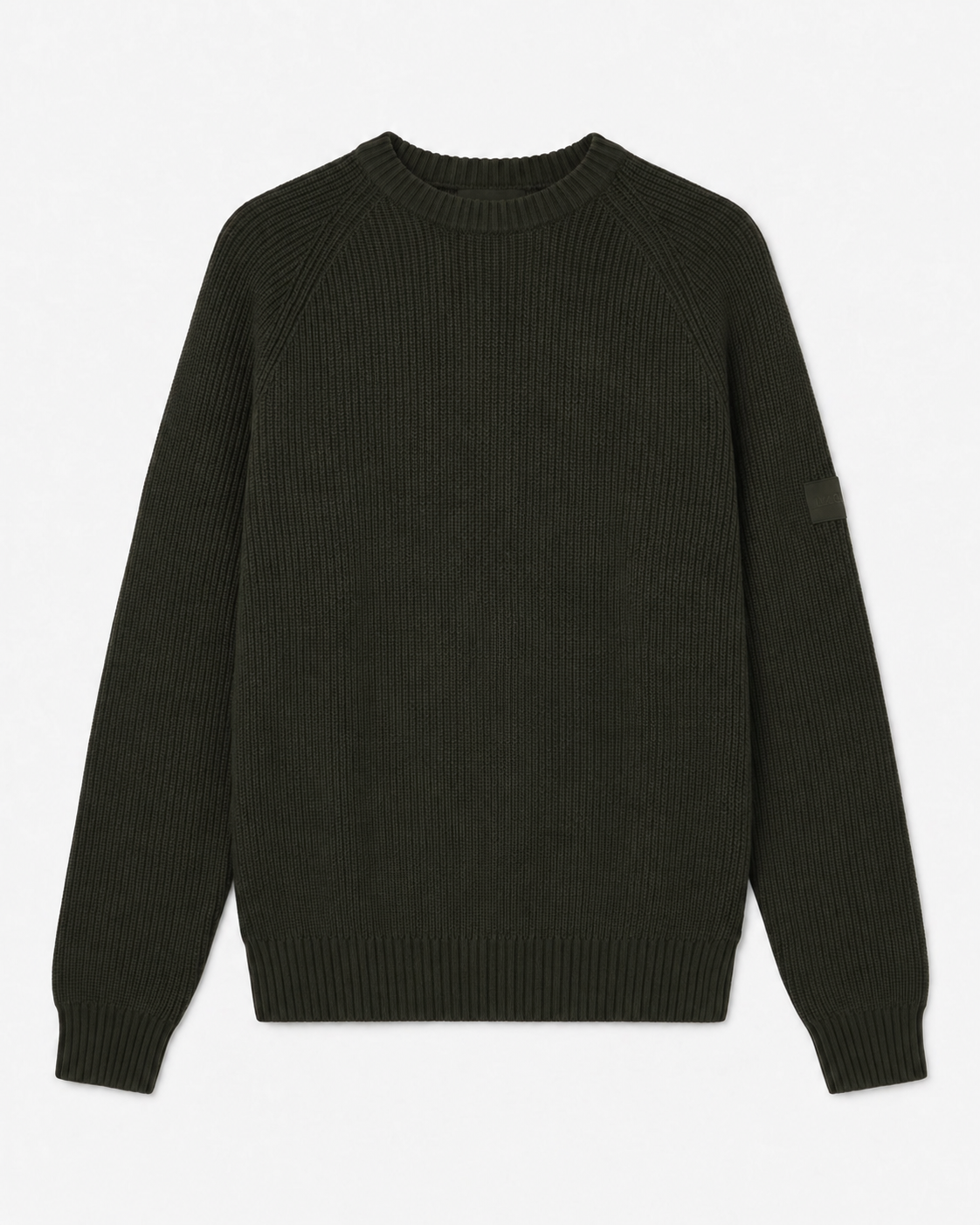 Maglia girocollo manica raglan con patch ricamato