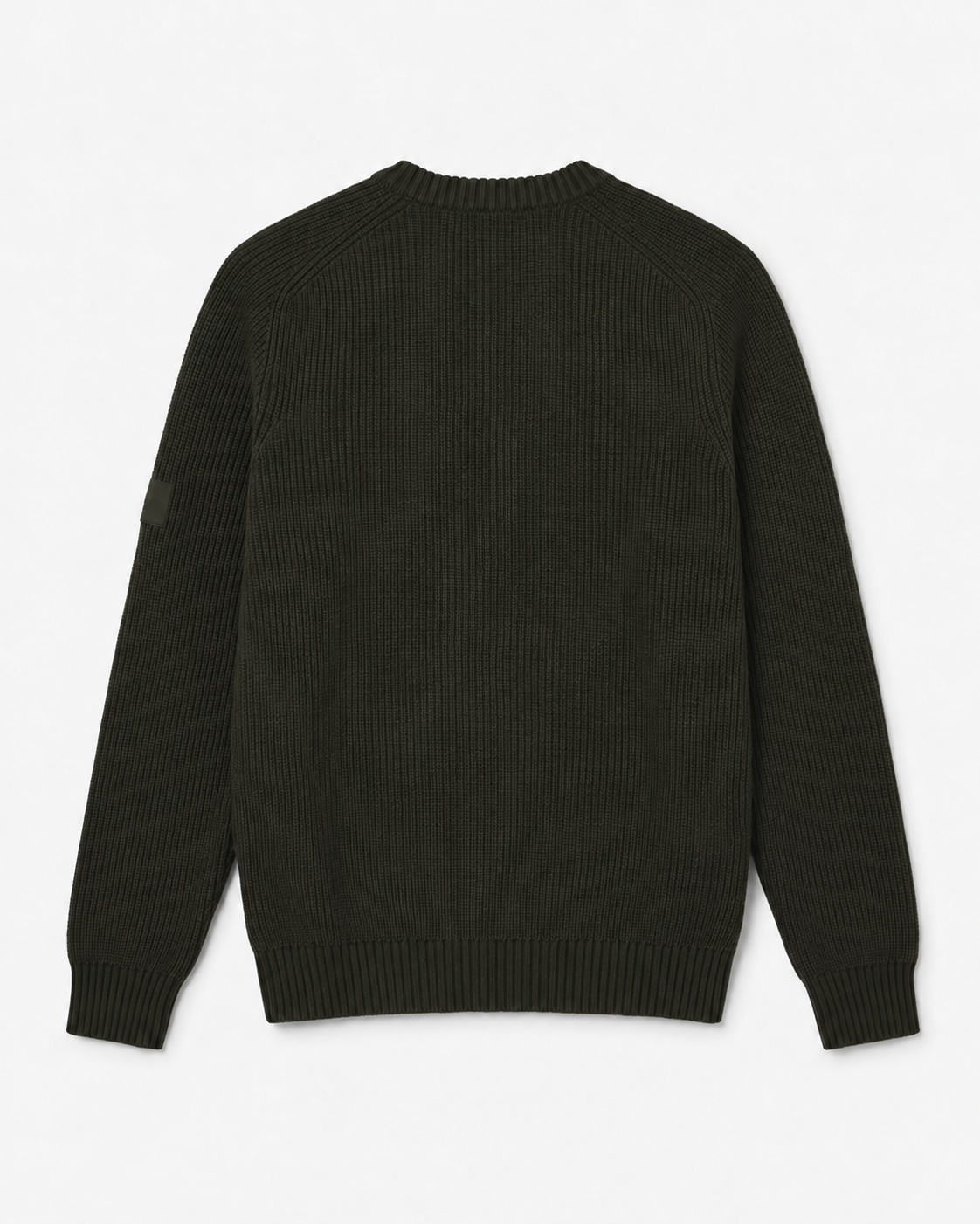 Maglia girocollo manica raglan con patch ricamato