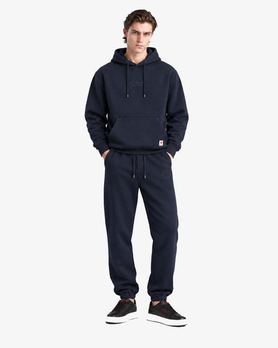 Coordinato con felpa con cappuccio e ricamo in tono