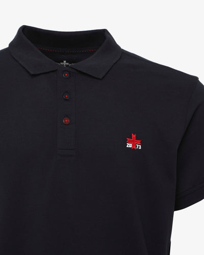 Polo piquet in puro cotone con logo ricamato e bottoni logati