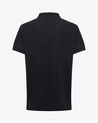 Polo piquet in puro cotone con logo ricamato e bottoni logati