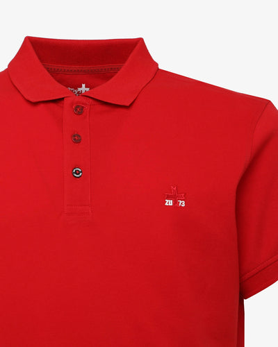 Polo piquet in puro cotone con logo ricamato e bottoni logati