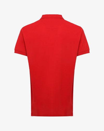 Polo piquet in puro cotone con logo ricamato e bottoni logati