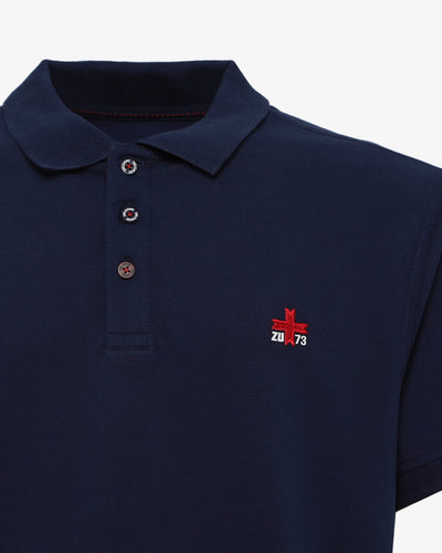 Polo piquet in puro cotone con logo ricamato e bottoni logati