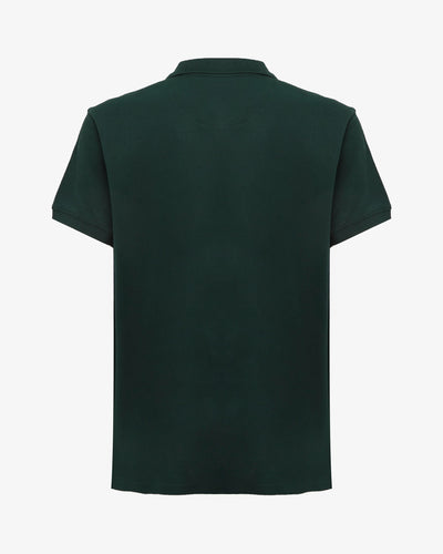 Polo piquet in puro cotone con logo ricamato e bottoni logati